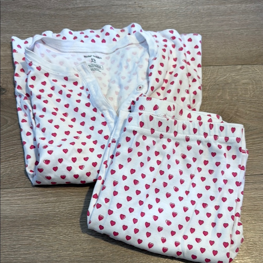 Roller Rabbit White and Pink Heart Pajama Set